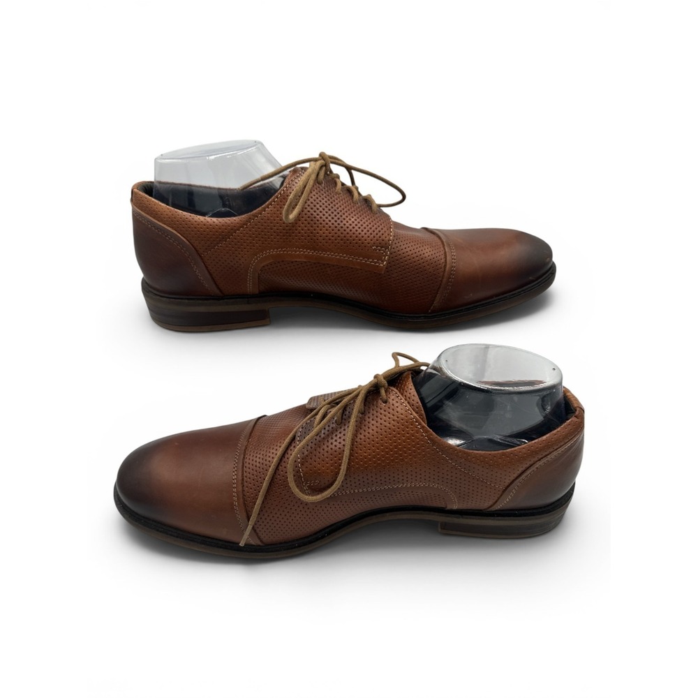 Josef Seibel 35405 Brown Perforated Leather Derby Shoes EU 45 US 11.5-12